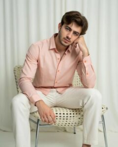 Men’s Pink Cotton Casual Shirt