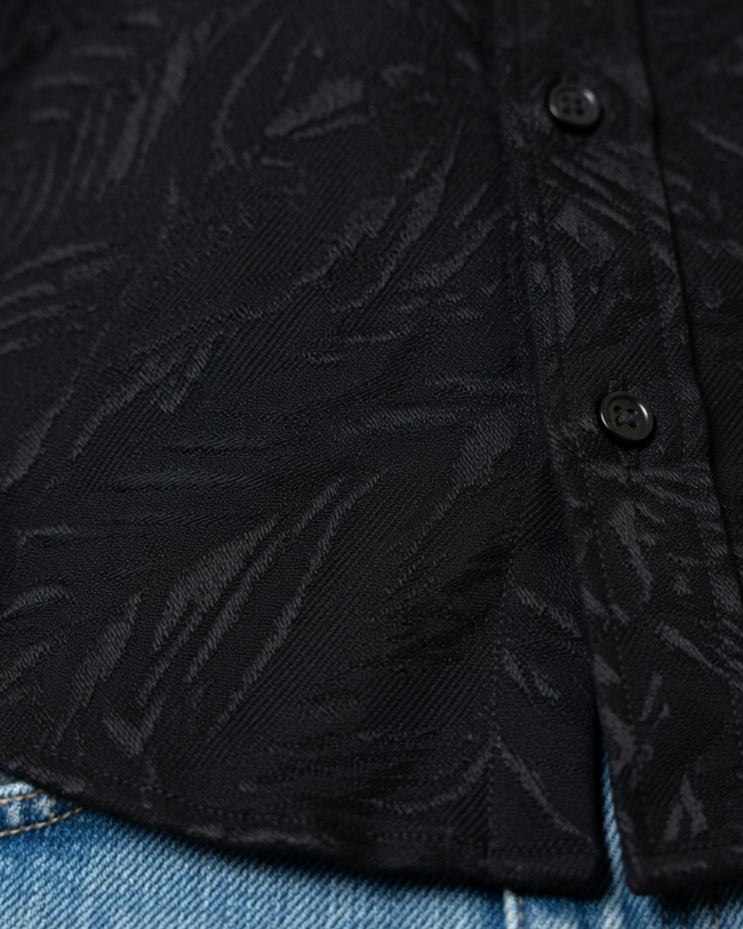 Smart Casual Black Shirt & Denim Outfit - Image 3