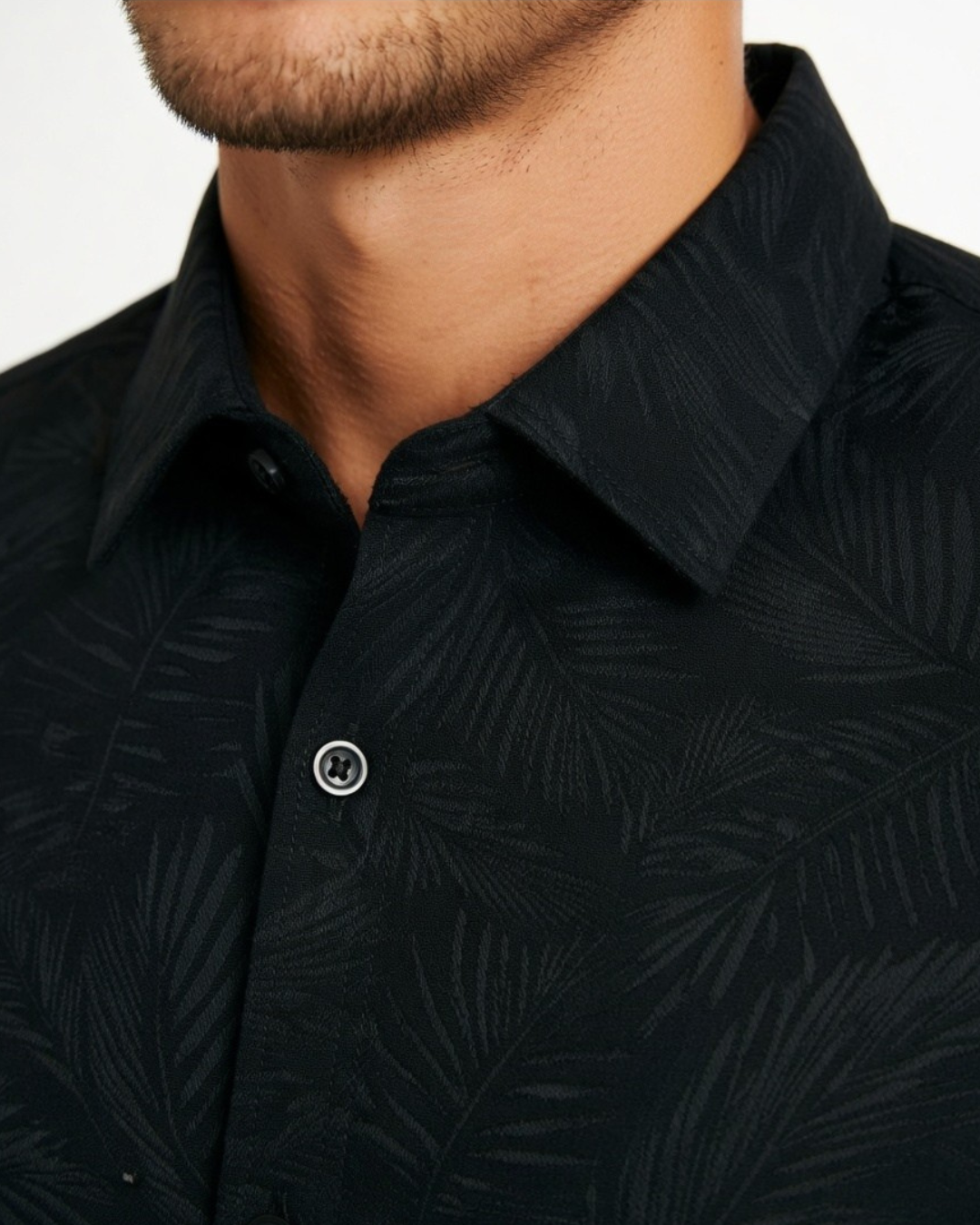 Smart Casual Black Shirt & Denim Outfit - Image 2