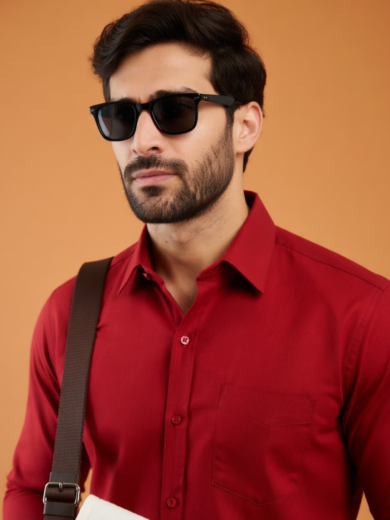 Classic red full sleeve shirt for men