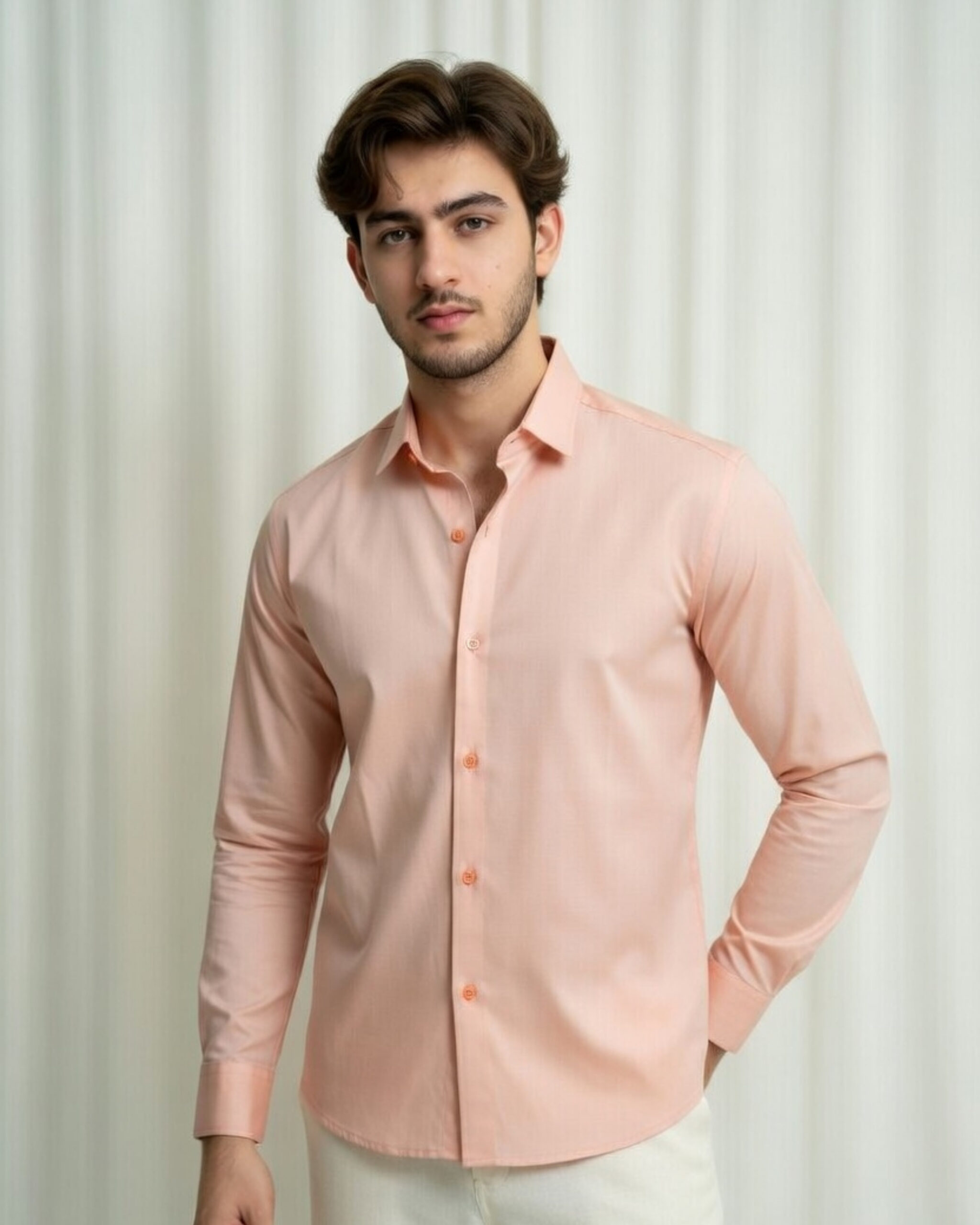 Elegant pink full sleeve shirt for men