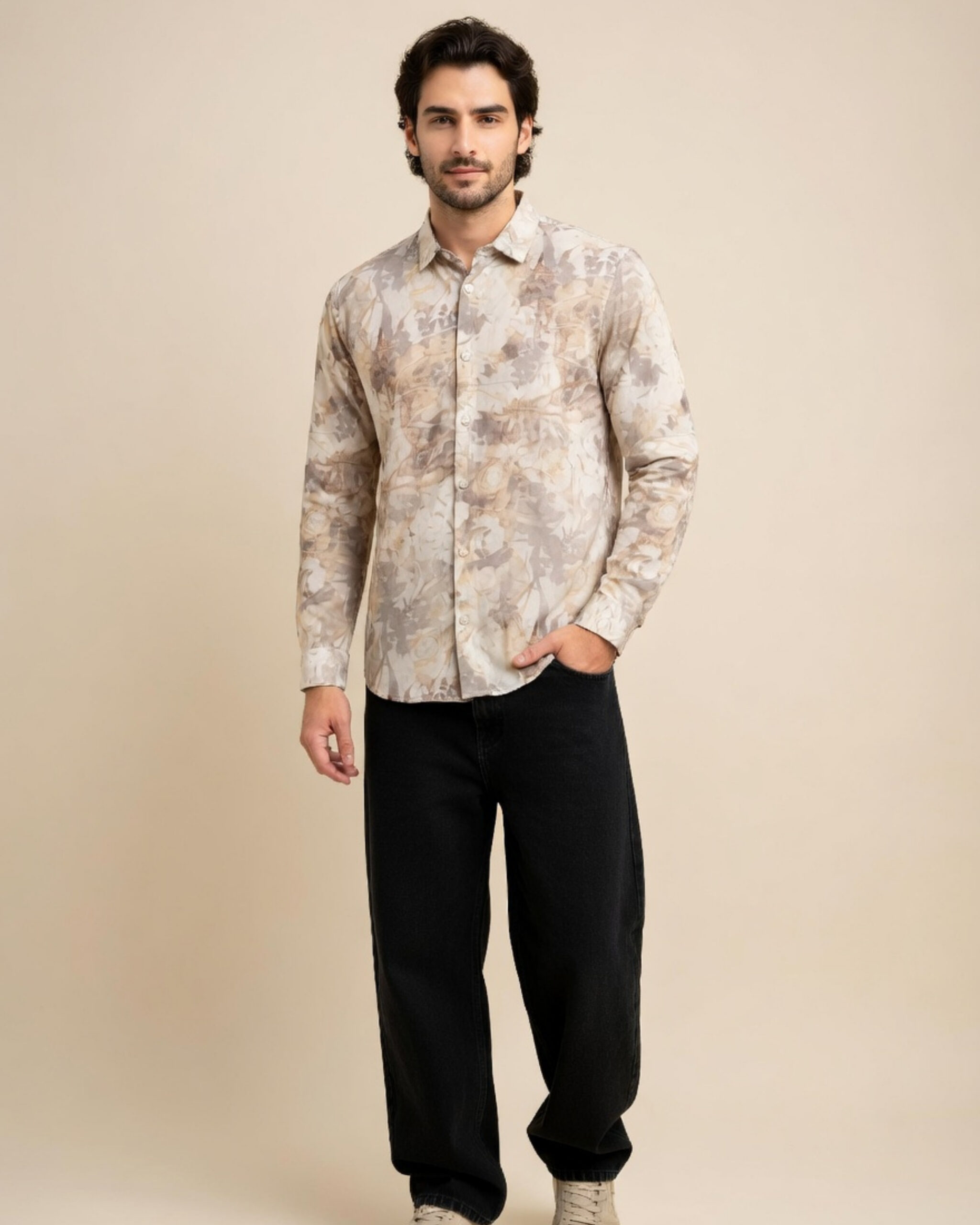 Pink Floral Printed Shirt for Men – Casual Printed Shirt - Image 2