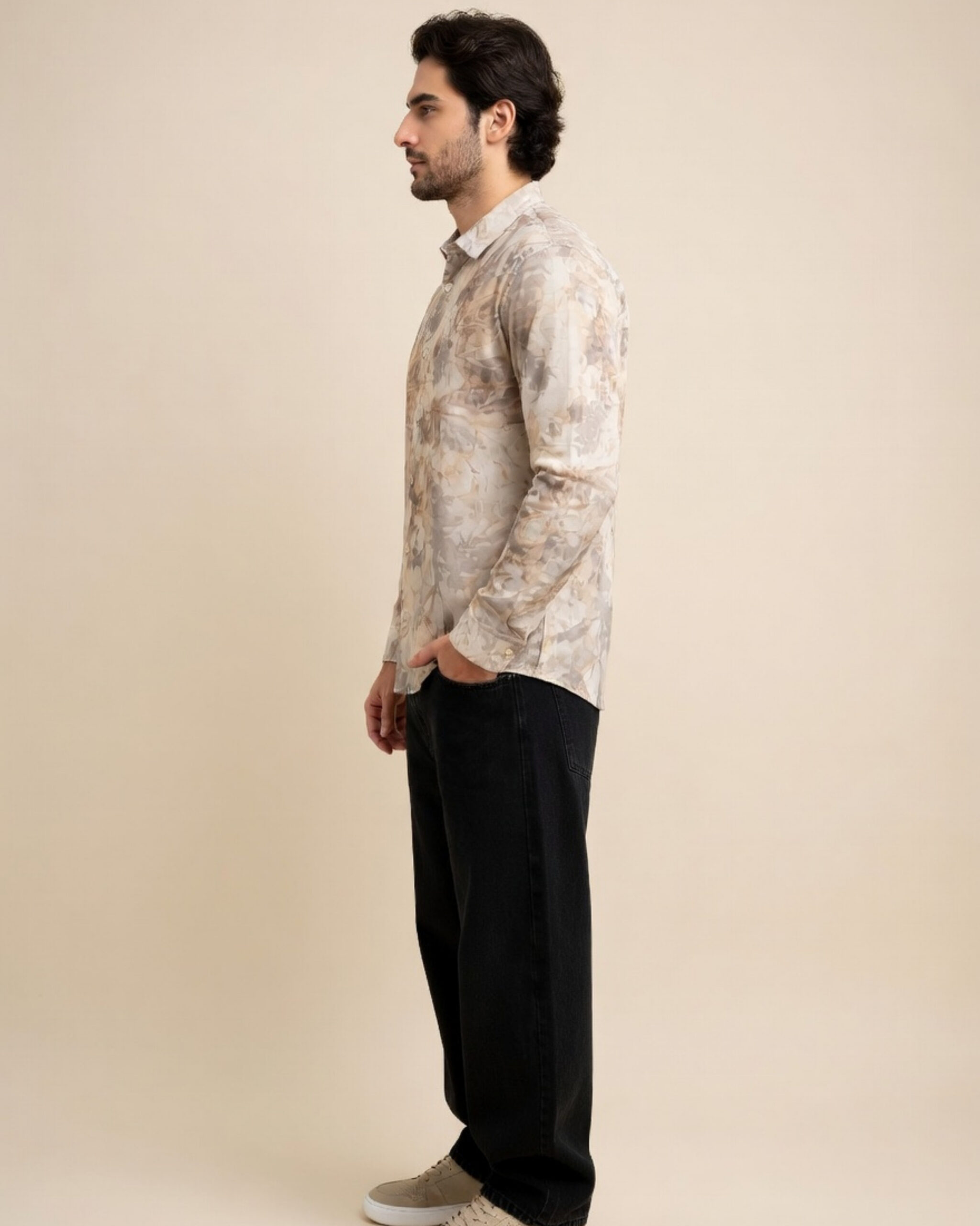 Pink Floral Printed Shirt for Men – Casual Printed Shirt - Image 4