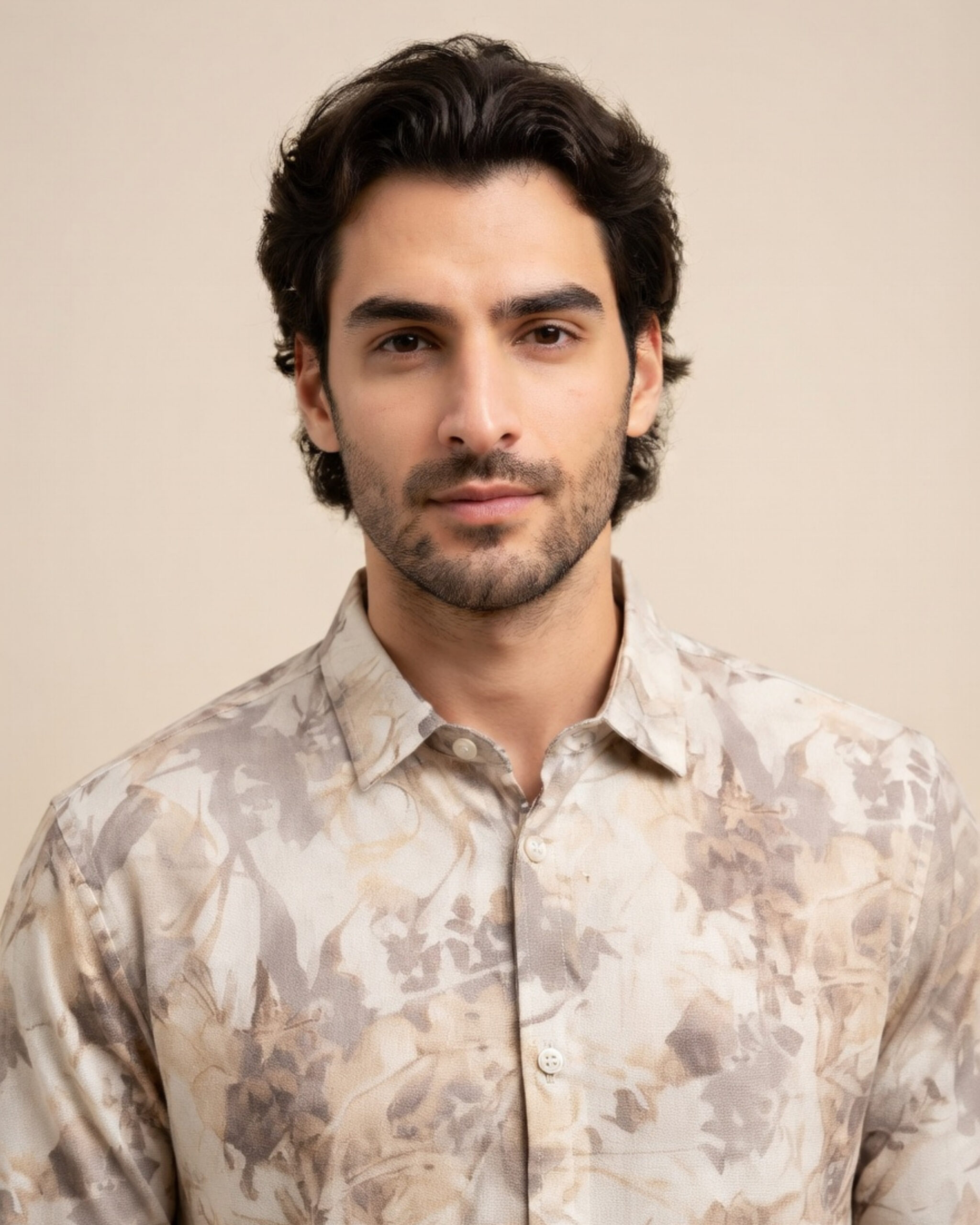 Pink floral printed shirt for men with floral pattern design