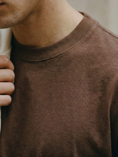 Essential Brown Round Neck T-Shirt in solid brown with regular fit design