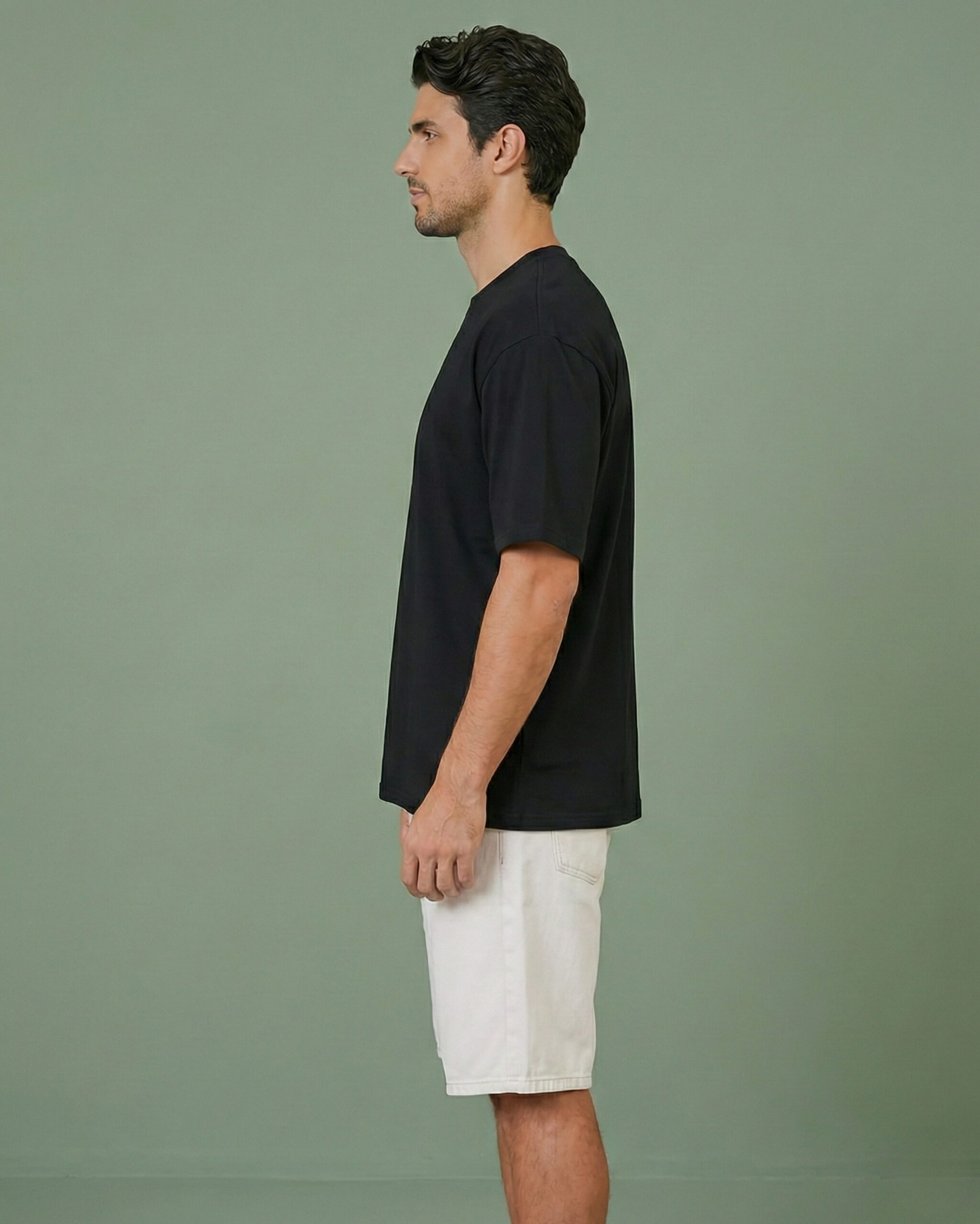 Essential Black Round Neck Tee – Classic Black T-Shirt - Image 5