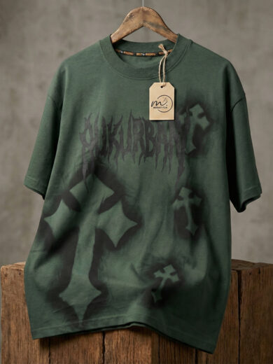Green Printed Graphic Tee with stylish graphic print detailing