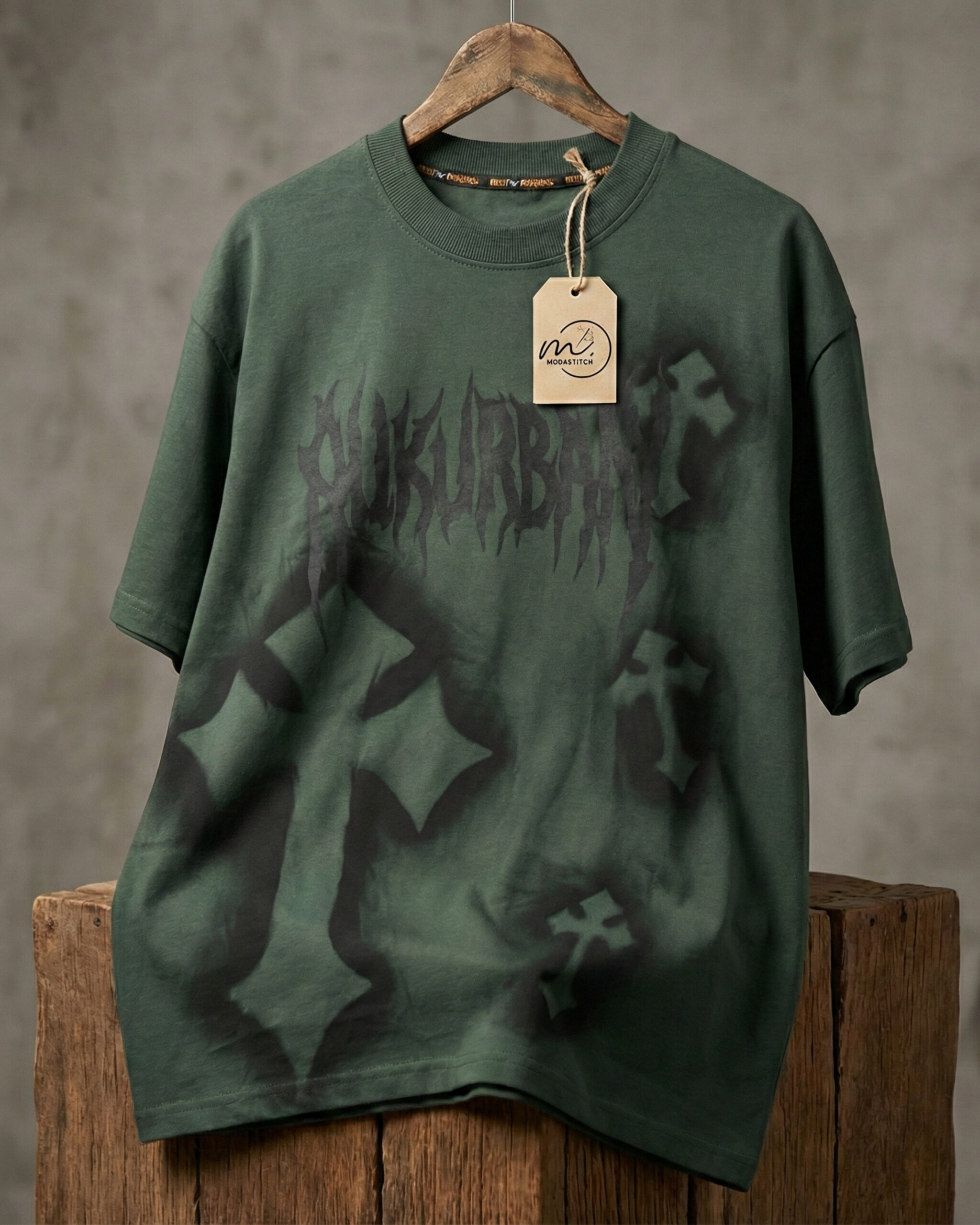 Green Printed Graphic Tee with stylish graphic print detailing