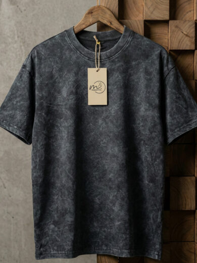 Vintage acid wash regular-fit crew neck t-shirt with a streetwear-inspired look