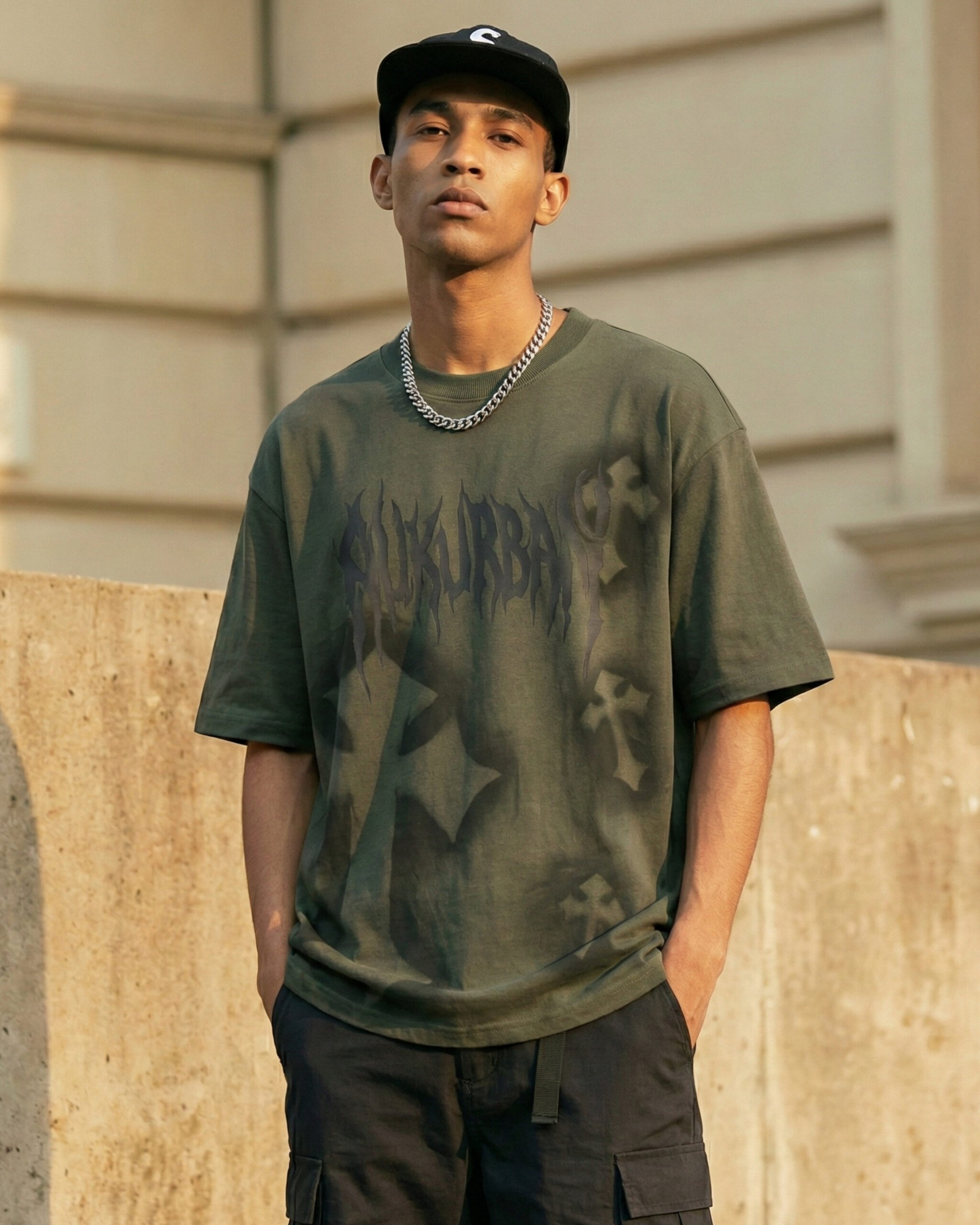 Green Printed Graphic Tee – Casual Graphic T-Shirt - Image 2