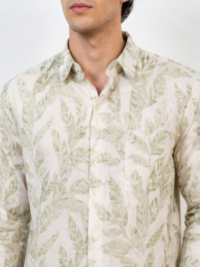 Pink floral printed shirt for men with floral pattern design